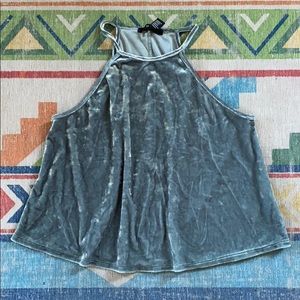 Turquoise Velvet Tank Top